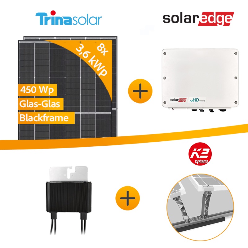 3,6 kWp PV-Anlage für Garage Flachdach Ost-West Aufständerung